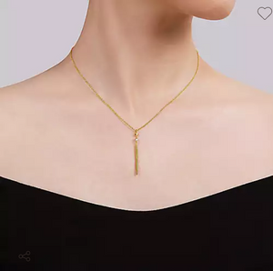 Yellow Gold Diamond Spike Pendant Necklace