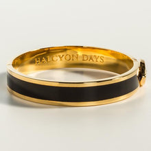 Load image into Gallery viewer, Halcyon Days Evil Eye Sparkle Button Midnight &amp; Gold Bangle
