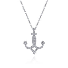 Load image into Gallery viewer, White Gold Pave Diamond Encrusted Anchor Pendant Necklaces
