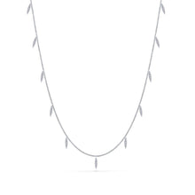 Load image into Gallery viewer, 14K White Gold Station Necklace with Pavé Diamond Spike Drops
