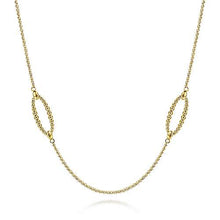 Load image into Gallery viewer, Yellow Gold Bujukan Bead Oval Station Necklace
