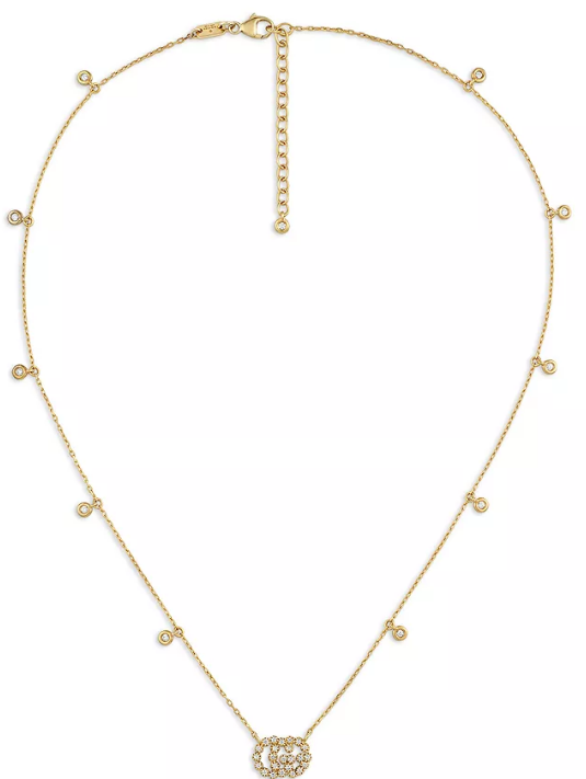 Gucci Running G Diamond Pendant Necklace