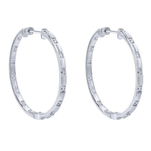 Load image into Gallery viewer, 14K White Gold 35mm Fashion Hoop Earrings
