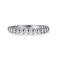 Load image into Gallery viewer, 14K White Gold Beaded Stackable Band
