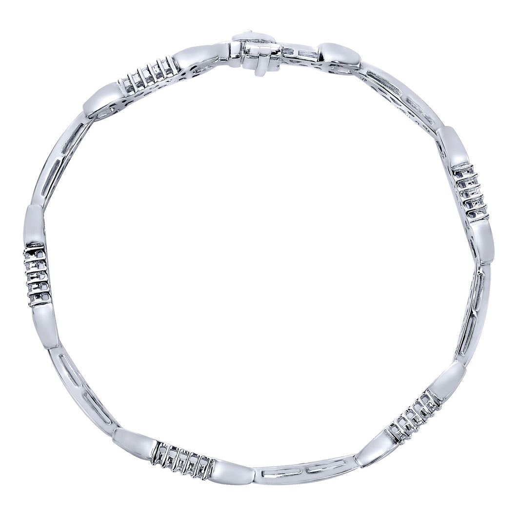 14K White Gold Bracelet with Diamonds