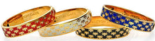 Load image into Gallery viewer, Halcyon Days Bee Sparkle Trellis Black &amp; Gold Bangle
