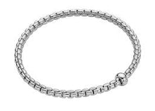 Load image into Gallery viewer, FOPE EKA Tiny Flex&#39;it Single Diamond Rondell Bracelet - White Gold
