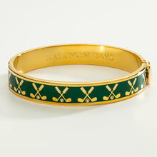 Load image into Gallery viewer, Halcyon Days Golf Club Emerald &amp; Gold Bangle
