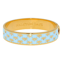 Load image into Gallery viewer, Halcyon Days Bee Sparkle Trellis Forget-Me-Not &amp; Gold Bangle
