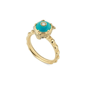 Gucci Le Marché des Merveilles Gold, Turquoise, and Diamond Ring