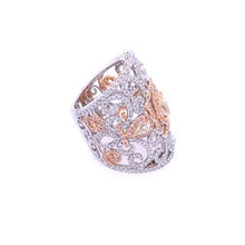 Load image into Gallery viewer, Pink and White Diamond Filigree Ring
