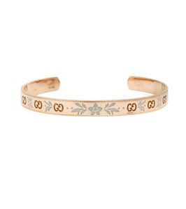 Gucci Icon Blossom Rose Gold Enamel Cuff Bracelet