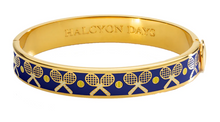 Load image into Gallery viewer, Halcyon Days Tennis Racket &amp; Ball Bangle Cobalt Blue
