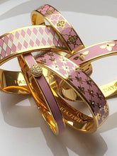 Load image into Gallery viewer, Halcyon Days Parterre Pink Cream &amp; Gold Bangle

