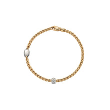 Load image into Gallery viewer, FOPE EKA TINY DIAMOND PAVE RONDELLE BRACELET - YELLOW GOLD
