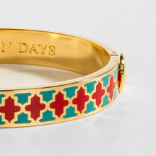 Load image into Gallery viewer, Halcyon Days Agama Turquoise, Red &amp; Gold Bangle
