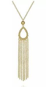 Yellow Gold Bujukan Fashion Tassel Pendant Necklace