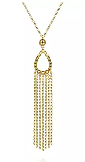 Yellow Gold Bujukan Fashion Tassel Pendant Necklace