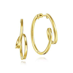Yellow Gold 30mm Twisted Hoop Earrings