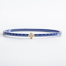 Load image into Gallery viewer, Halcyon Days Agama Pavé Single Bangle Blue &amp; Gold
