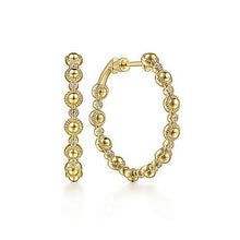 Load image into Gallery viewer, Yellow Gold Diamond Bujukan Hoop Earrings
