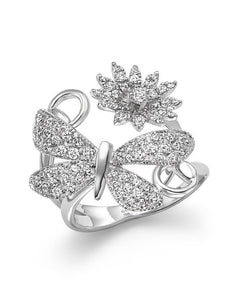 Gucci Flora Diamond Butterfly And Daisy Ring