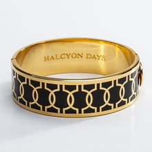 Load image into Gallery viewer, Halcyon Days Geometric Circle Black &amp; Gold Bangle
