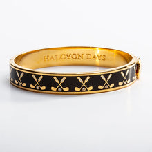 Load image into Gallery viewer, Halcyon Days Golf Club Black &amp; Gold Bangle
