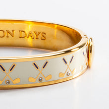 Load image into Gallery viewer, Halcyon Days Golf Club Cream &amp; Gold Bangle
