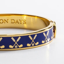 Load image into Gallery viewer, Halcyon Days Golf Club Cobalt &amp; Gold Bangle
