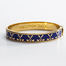 Load image into Gallery viewer, Halcyon Days Golf Club Cobalt &amp; Gold Bangle
