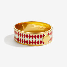 Load image into Gallery viewer, Halcyon Days Parterre Red Cream &amp; Gold Bangle
