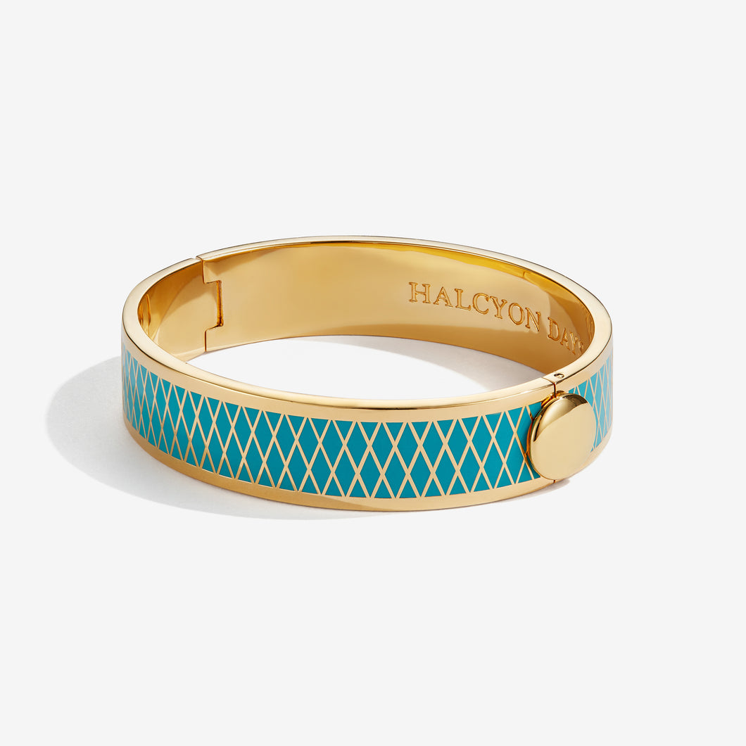 Halcyon Days Parterre Turquoise & Gold Bangle