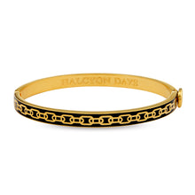 Load image into Gallery viewer, Halcyon Days Skinny Chain Black &amp; Gold Bangle
