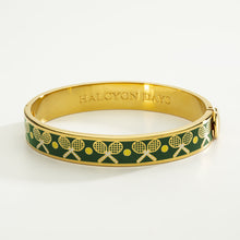 Load image into Gallery viewer, Halcyon Days Tennis Racket &amp; Ball Bangle Green
