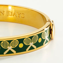 Load image into Gallery viewer, Halcyon Days Tennis Racket &amp; Ball Bangle Green
