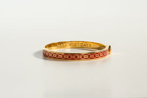 Halcyon Days Skinny Parterre Red & Gold Bangle