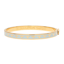 Load image into Gallery viewer, Halcyon Days Skinny Bee Forget-Me-Not &amp; Gold Bangle
