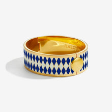 Load image into Gallery viewer, Halcyon Days Parterre Deep Cobalt Cream &amp; Gold Bangle

