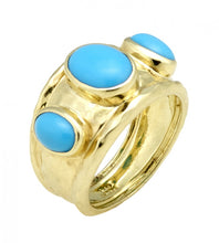 Load image into Gallery viewer, RAYMOND MAZZA HAMMERED SLEEPING BEAUTY TURQUOISE RING
