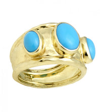 Load image into Gallery viewer, RAYMOND MAZZA HAMMERED SLEEPING BEAUTY TURQUOISE RING
