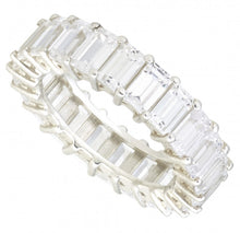 Load image into Gallery viewer, WHITE SAPPHIRE EMERALD CUT ETERNITY BAND
